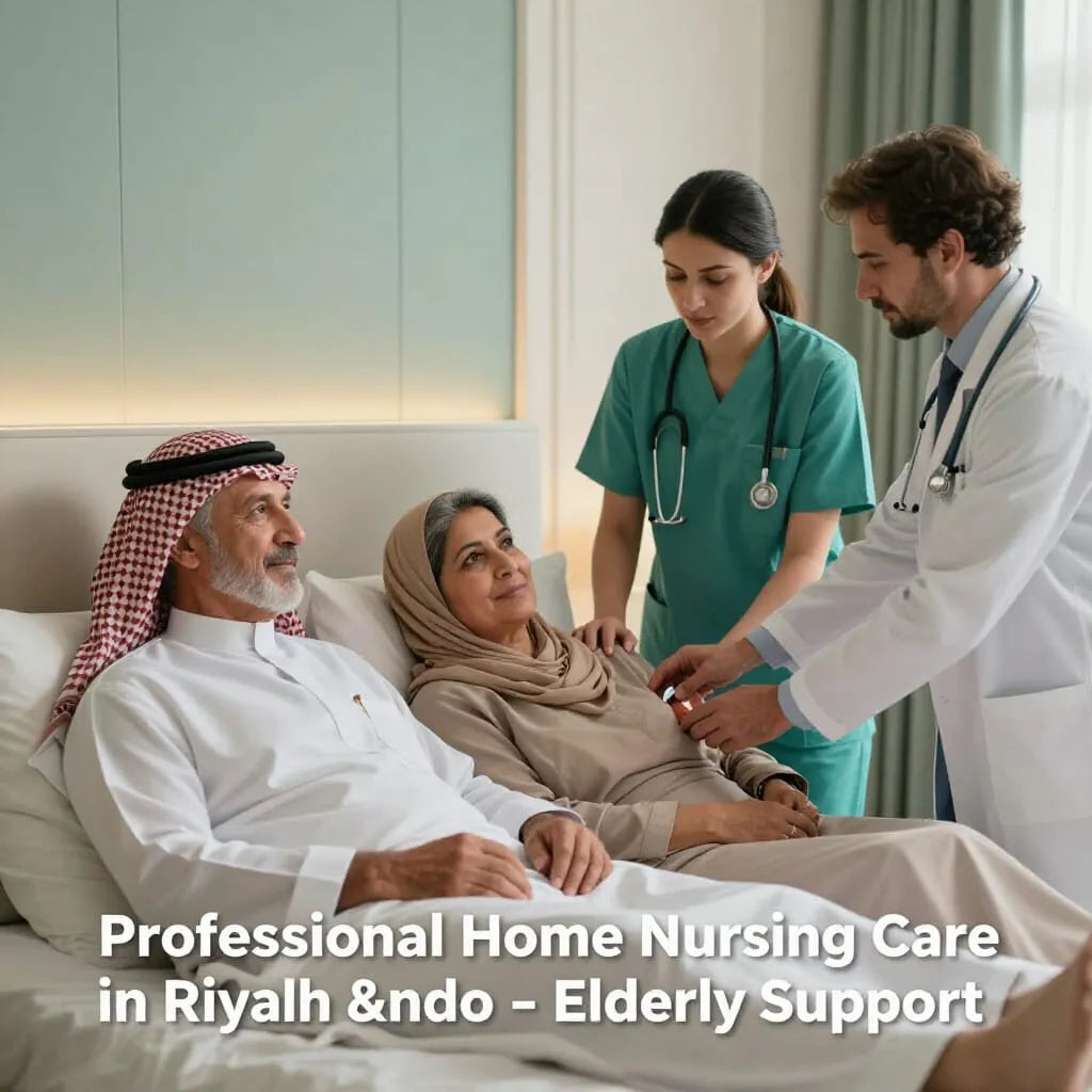  "Professional nurse providing home healthcare in Riyadh, Saudi Arabia – Capstone Homecare services for elderly and patients."