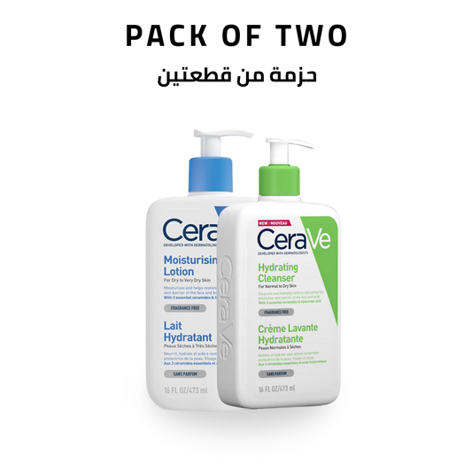 غسول سيرافي المرطب ولوشن مرطب - عبوة من قطعتين (473 مل لكل منهما)