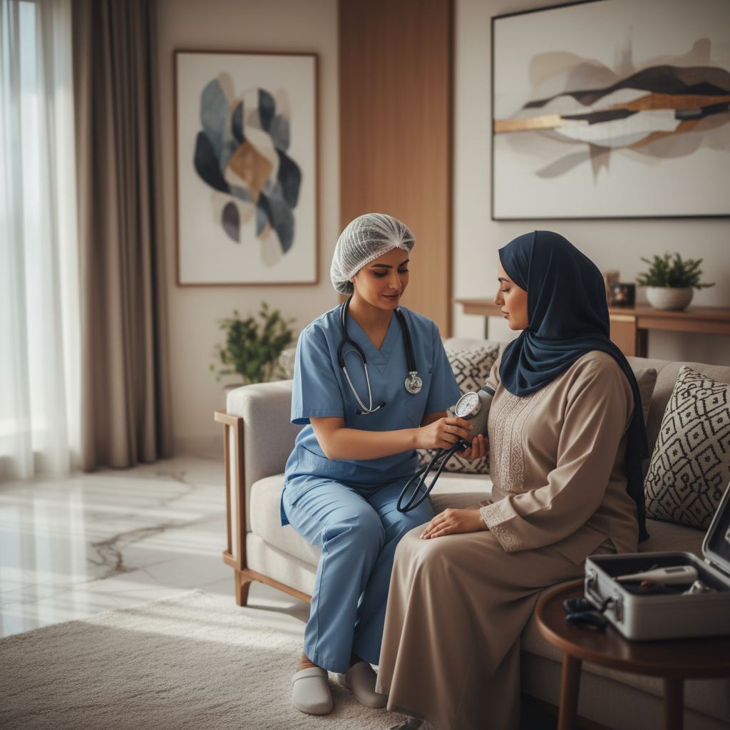 Capstone Homecare Riyadh offering professional home care services including elderly care, certified nurses, 24/7 support, home therapy, babysitting, and assistance with daily activities.
