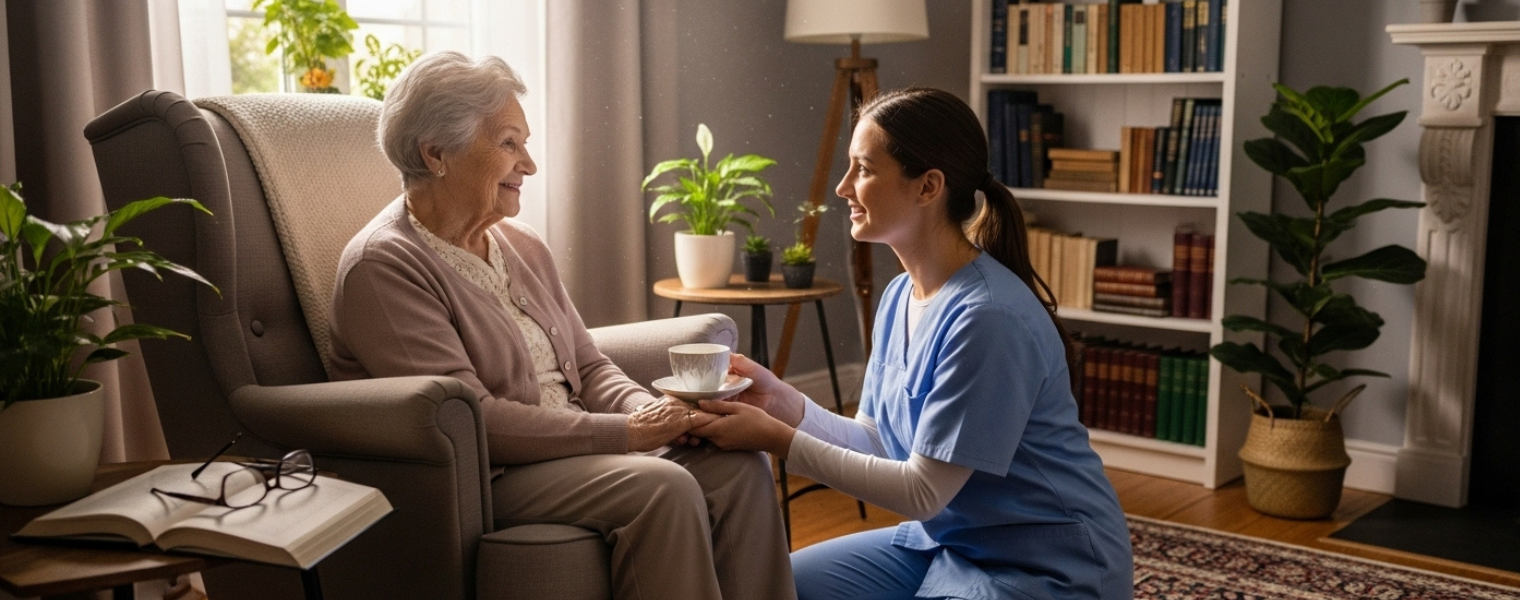 Homecare caregiver service for elderly – Capstone Homecare | خدمات رعاية منزلية لكبار السن – كابستون
