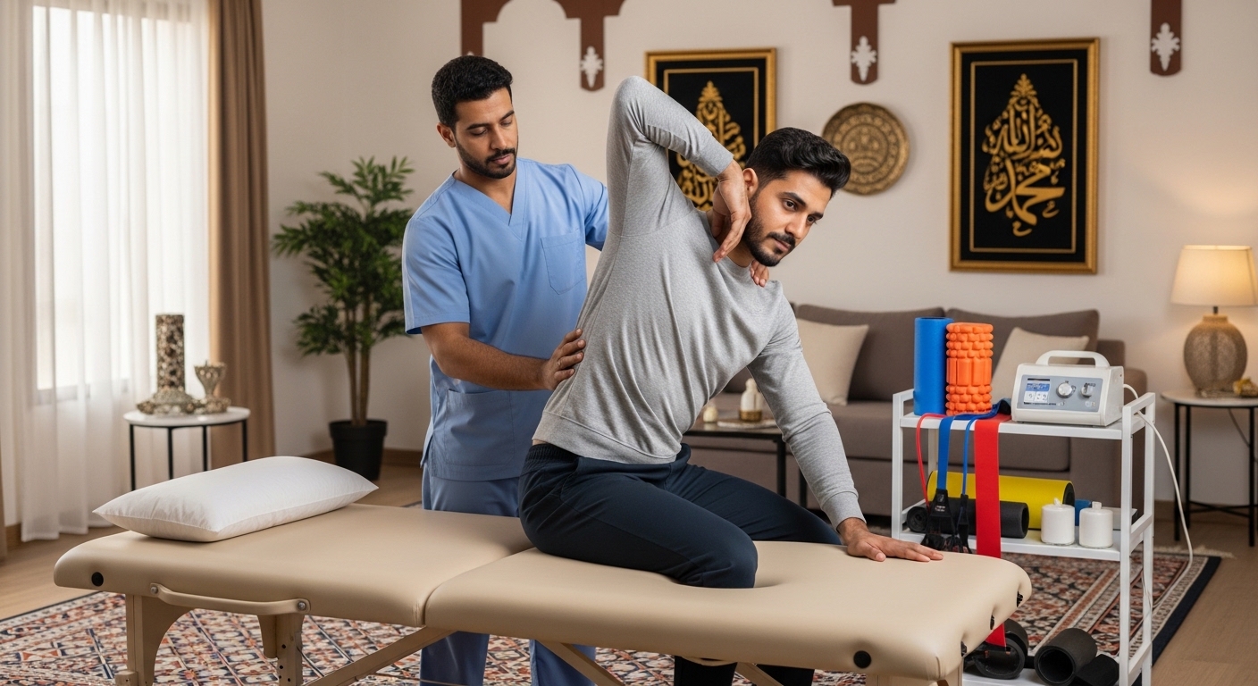 Sports physiotherapy treatment for muscle injury recovery.